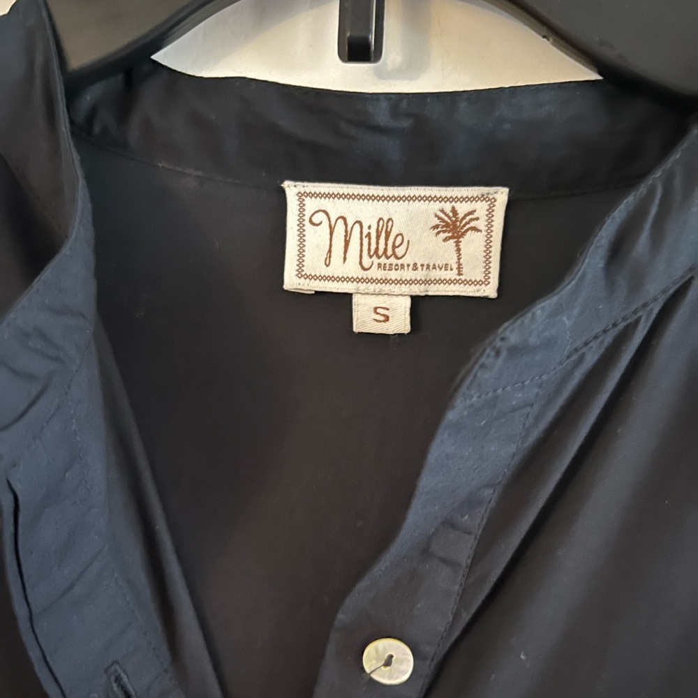 Mille Resort Black Tiered Midi Shirt Dress - Picture 3 of 9